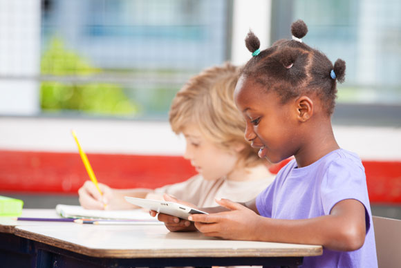 Young children reading